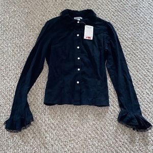 Lucky brand black long sleeve button down shirt